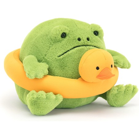 Peluche Grenouille Jellycat et sa bouée canard - Ricky Rain Frog Rubber Ring