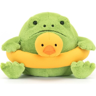 Peluche Grenouille Jellycat et sa bouée canard - Ricky Rain Frog Rubber Ring