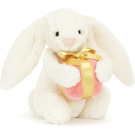 Jellycat Peluche Lapin avec son cadeau - Bashful bunny with present 18cm