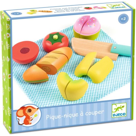 Pique-nique - Fruits et Légumes à couper - Dinette en bois - Djeco
