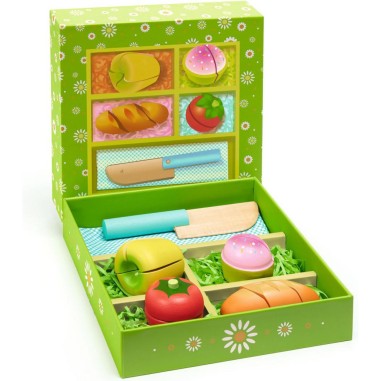 Pique-nique - Fruits et Légumes à couper - Dinette en bois - Djeco Pique-nique - Fruits et Légumes à couper - Dinette en bois - Djeco