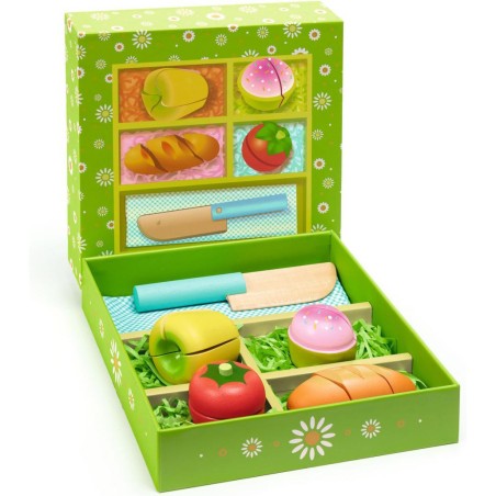 Pique-nique - Fruits et Légumes à couper - Dinette en bois - Djeco