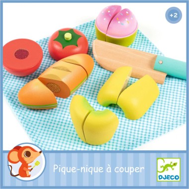 Pique-nique - Fruits et Légumes à couper - Dinette en bois - Djeco