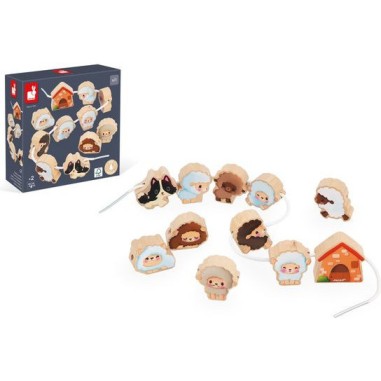 Perles à enfiler - moutons - Janod