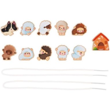 Perles à enfiler - moutons - Janod