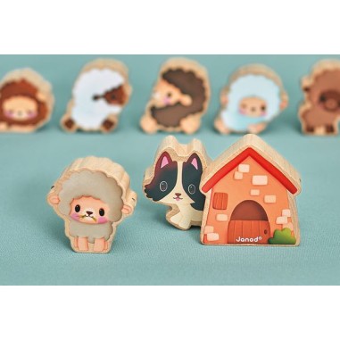 Perles à enfiler - moutons - Janod