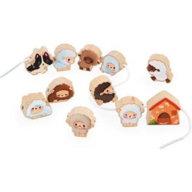 Perles à enfiler - moutons - Janod