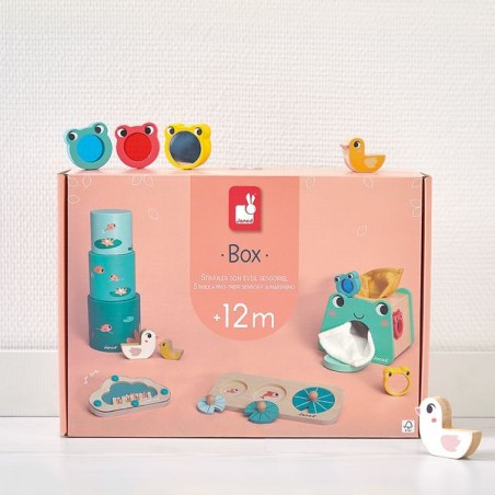 Box 12 mois : stimuler son éveil sensoriel - Janod