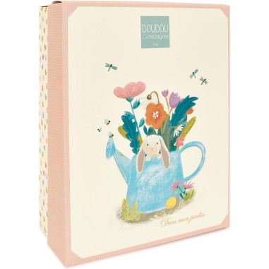 Doudou attache sucette Lapin Ciboulette rose - Doux et réconfortant - Doudou Et Compagnie