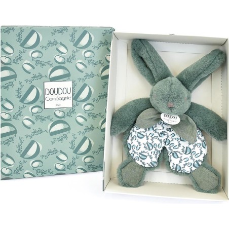 Doudou lapin vert : Doudou plat 18 cm - Doudou Et Compagnie