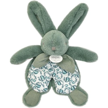 Doudou lapin vert : Doudou plat 18 cm - Doudou Et Compagnie
