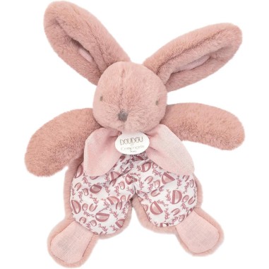 Doudou lapin rose avec foulard : le compagnon idéal des petits câlins - Doudou Et Compagnie