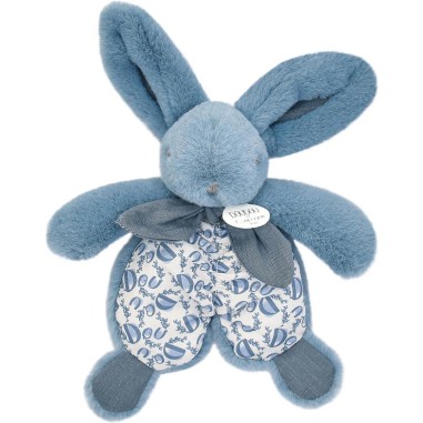 Doudou lapin bleu : Doudou plat 18 cm - Doudou Et Compagnie