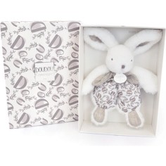 Doudou lapin blanc : Doudou plat 18 cm - Doudou Et Compagnie