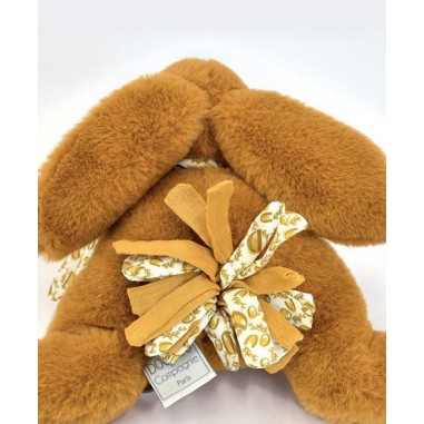 Lapin Doudou : Peluche lapin Jaune moutarde 25 cm - Doudou Et Compagnie