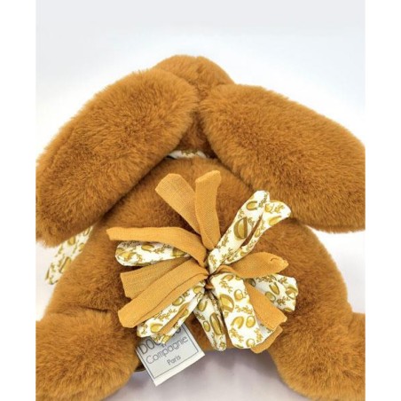 Lapin Doudou : Peluche lapin Jaune moutarde 25 cm - Doudou Et Compagnie