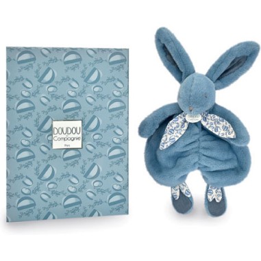 Lapin Doudou : Doudou lapin Bleu 29 cm - Doudou Et Compagnie
