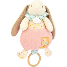Boîte à musique rose 20 cm - Lapin Ciboulette - Cadeau naissance - Doudou Et Compagnie 2