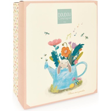 Boîte à musique rose 20 cm - Lapin Ciboulette - Cadeau naissance - Doudou Et Compagnie