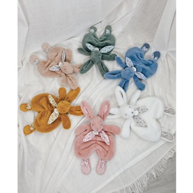 Lapin Doudou : Doudou lapin Rose poudré 29 cm - Doudou Et Compagnie