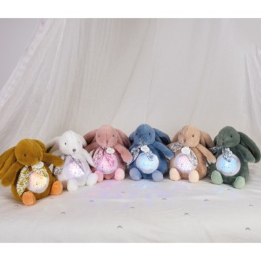 Veilleuse Lapin Musicale Chansons Douces Projection mur - Endormissement Bébé - Doudou Et Compagnie