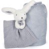 Coffret cadeau naissance plaid et Doudou Lapin Happy Glossy Gris - 70 x 100 cm - Doudou et Compagnie