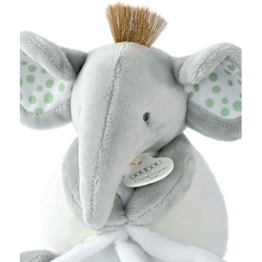Peluche éléphant doudou mouchoir 15 cm - Doudou et Compagnie