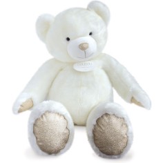 Ours en peluche Géant Blanc Poudré -120 cm - Doudou Et Compagnie