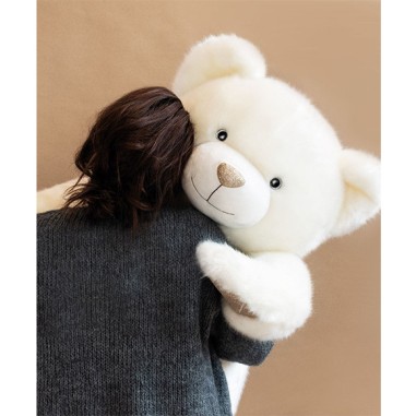 Ours en peluche Géant Collection - Blanc Poudré - Doudou Et Compagnie