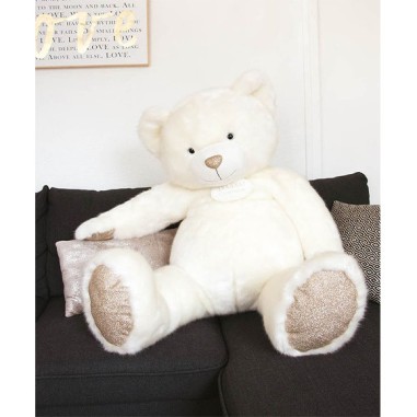 Ours en peluche Géant Collection - Blanc Poudré - Doudou Et Compagnie