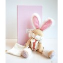 Coffret peluche lapin de sucre- lapin mouchoir rose - 31 cm - Doudou Et Compagnie