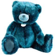 Ours en peluche bleu paon- 60 cm - Doudou Et Compagnie