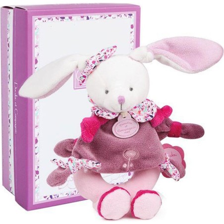 Peluche hochet Lapin Cerise - Doudou Et Compagnie