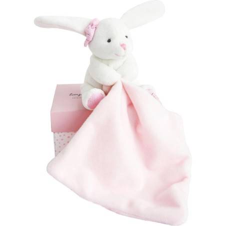 Doudou mouchoir lapin rose - Doudou Et Compagnie