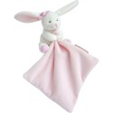 Doudou mouchoir lapin rose Blanc - 10 cm - Boite fleur - Doudou Et Compagnie