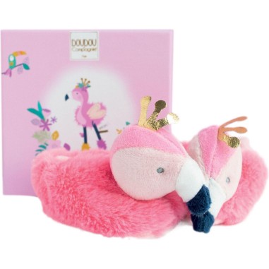 Coffret chaussons Bébé - Flamant rose 0-6 Mois - Doudou Et Compagnie