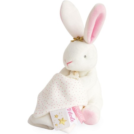 Doudou lapin mouchoir rose lapin étoile - Doudou Et Compagnie
