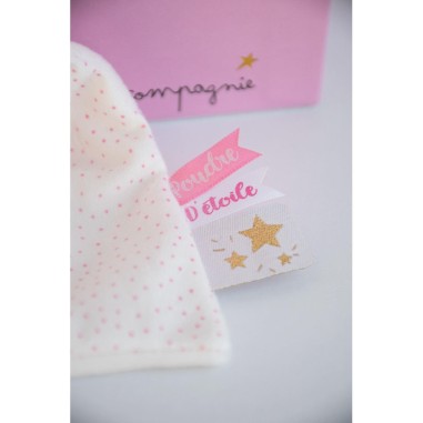Doudou lapin mouchoir rose lapin étoile - Doudou Et Compagnie
