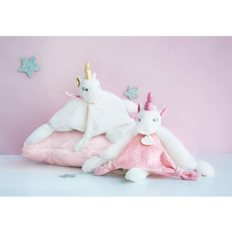 Doudou plat Licorne blanche - Doudou Et Compagnie