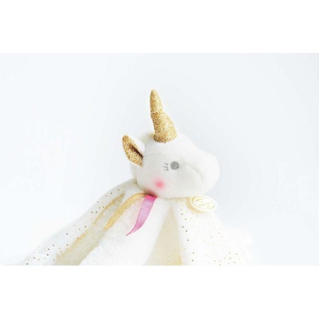 Doudou plat Licorne blanche - Doudou Et Compagnie