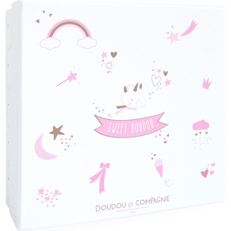 Doudou plat Licorne blanche - Doudou Et Compagnie