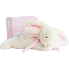 Peluche Lapin Bonbon rose Blanc - 30 cm - Doudou Et Compagnie