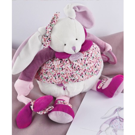 Peluche d'activités Lapin Cerise - Doudou Et Compagnie