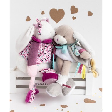 Peluche d'activités Lapin Cerise - Doudou Et Compagnie