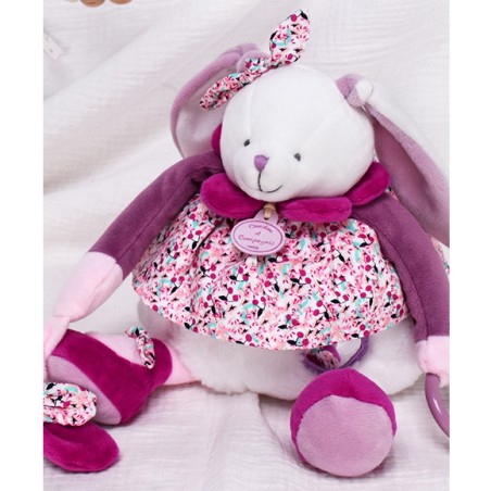 Peluche d'activités Lapin Cerise - Doudou Et Compagnie