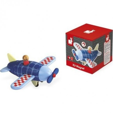 Avion en bois magnétique à assembler