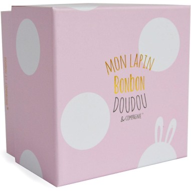 Peluche Lapin Bonbon rose 16 cm - Doudou Et Compagnie