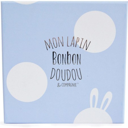 Lapin Bonbon bleu 20 cm - Doudou Et Compagnie