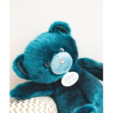 Ours en peluche bleu paon - Collection - Doudou Et Compagnie