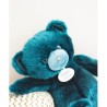 Ours en peluche bleu paon - 37 cm - Doudou Et Compagnie